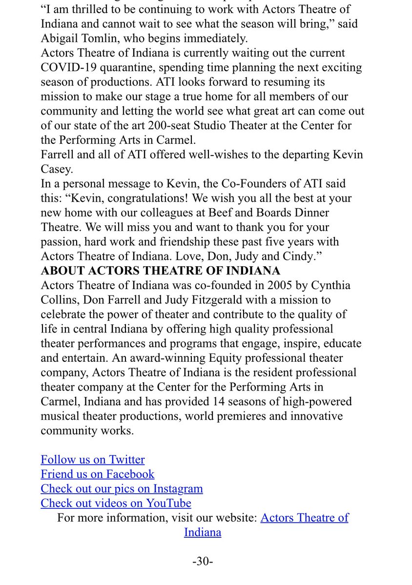 AtiStageLive's tweet photo. 🥁🥁🥁🥁🥁.....Announcing the Actors Theatre of Indiana’s new Production Stage Manager Abigail Tomlin! 👏🏻👏🏻👏🏻👏🏻👏🏻
Welcome to the family - we are excited to have you! 
#atistage #BroadwaySam #Musicals #Comedy #Plays @WonderWomanAmyP @AroundIndy @Samarce2 @IndyDad @CPApresents https://t.co/elVDYO6w2c