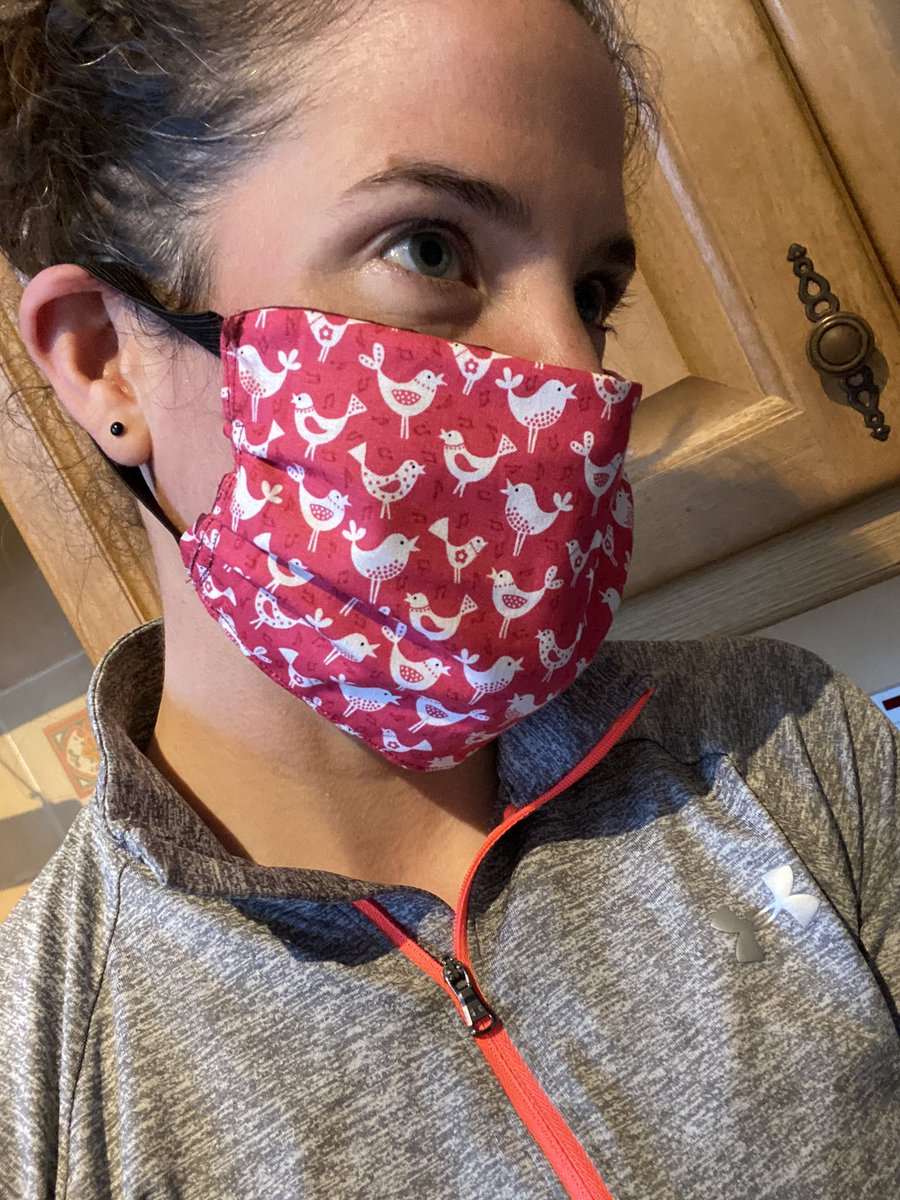 KerryMacPhee's tweet photo. Got the sewing machine out tonight to style out some face masks. First 2 to my Mam who does home support in Sourh Uist and another to a community nurse friend. Double cotton so a different colour on the inside, comfy and machine washable... lessons from good old YouTube! https://t.co/gvTjT7iNK1
