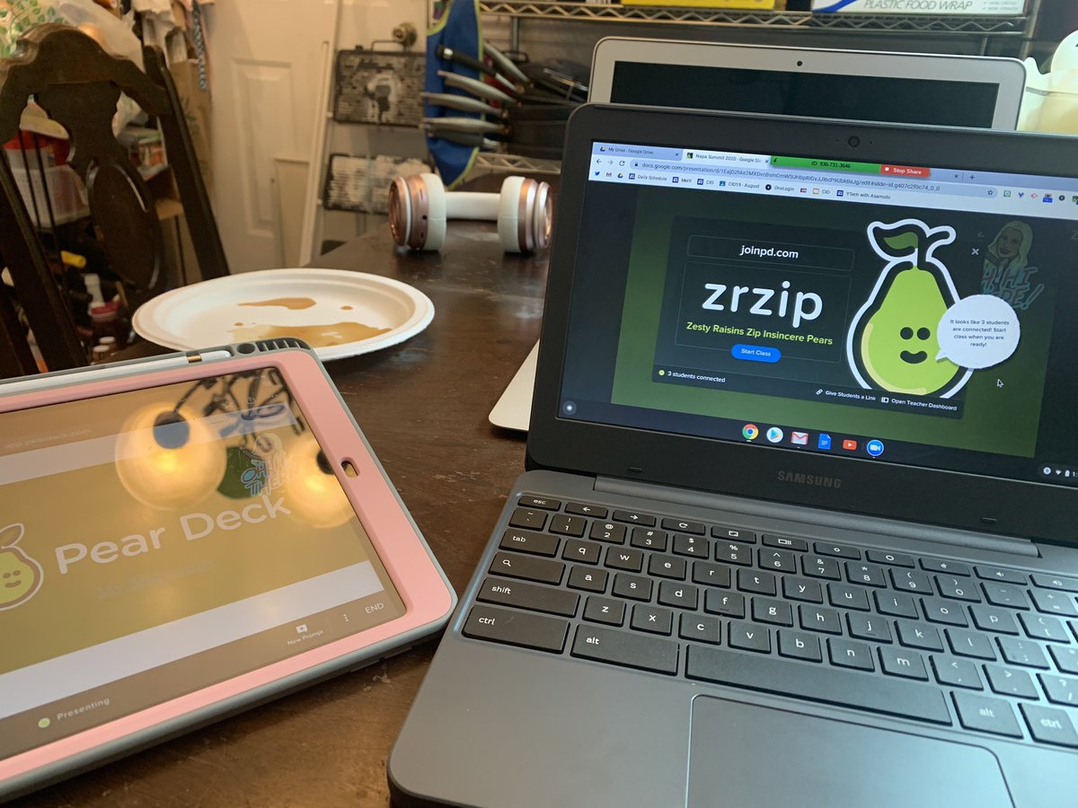 ErinAsamoto's tweet photo. Some @PearDeck training with @jaceysac thanks #MERIT19 for bringing us together! #ytech https://t.co/MlQiIaQtIt