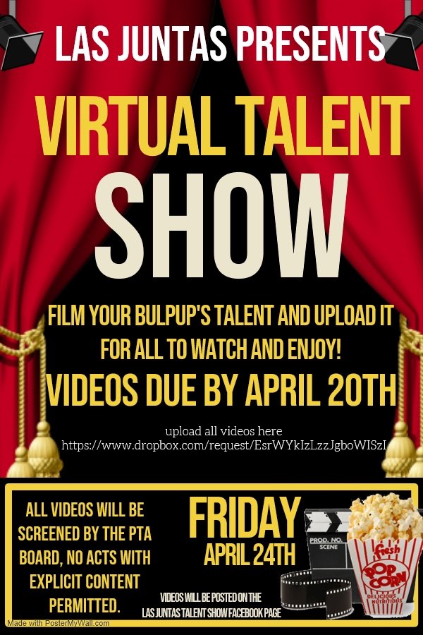 ljebullpups's tweet photo. Don’t forget to submit your talent video! Virtual talent show next Friday night! 💛🐾💙 https://t.co/8IeGgTiAt2