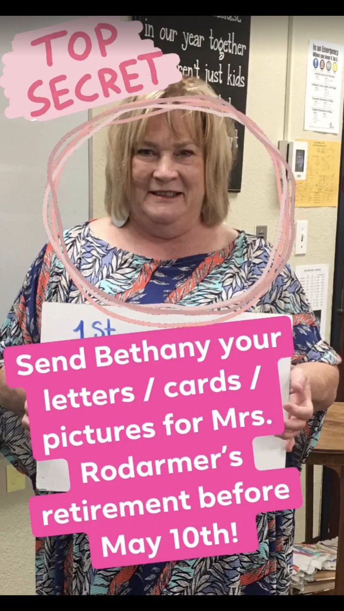 bethanyrodarmer's tweet photo. Please help me get the word out without letting her know! She doesn’t have twitter so we are safe on here! 😂👇🏻
@Gunter_ISD 
@GunterMiddle https://t.co/h4h5NSpxBh