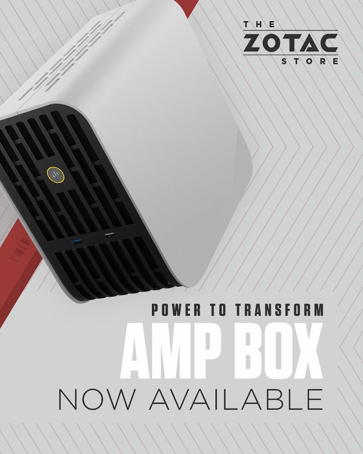 ZOTAC_USA's tweet photo. #ZOTAC #AMPBOX transforms any Thunderbolt 3 Mini PC, Notebook, or Desktop PC into a powerful Game Ready or VR Ready System or supplement it with a fast expansive storage with NVMe PCIe x4 SSD.
Available at #TheZOTACStore👉👉 https://t.co/sS6GgYxtyU
#NVIDIAQuadro #IntelXeon https://t.co/Maq4UmWi79