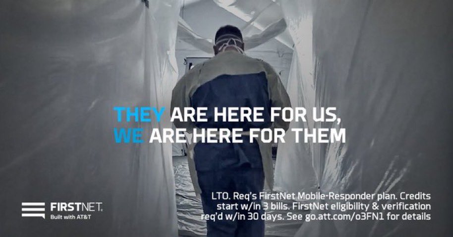Stop into your nearest essential AT&amp;T store! Nurses &amp; physicians can get 3 months of FREE wireless service on FirstNet. Req’s FirstNet Mobile-Responder plan. Credits start w/in 3 bills. FirstNet eligibilty &amp; verification req’d w/in 30 days. See go.att.com/o3FN1 for details