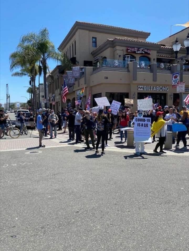 From my hometown of Huntington Beach, CA today. Fucking morons.