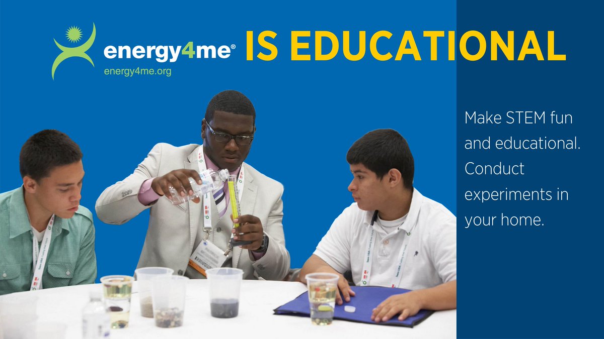 Bring STEM into your home. Conduct science experiments in your home through energy4me activities.bit.ly/34ISFfc