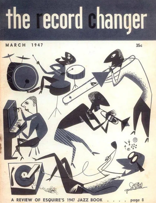 Before entering the field of animation, Gene was hired to do some artwork for "The Record Changer" magazines. Really cool designs 