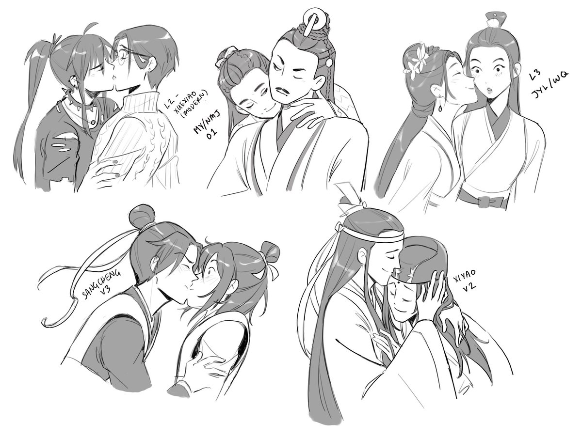 did some mdzs/cql kiss meme doodle prompts for friends this week ? 