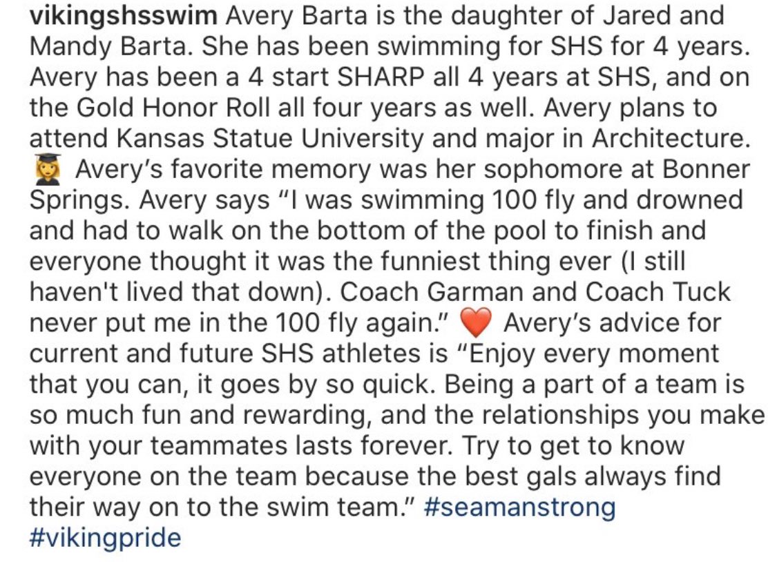 Second Senior Spotlight of the 2020 Lady Vikes season!! congrats <a href="/averyybarta/">avery barta</a>