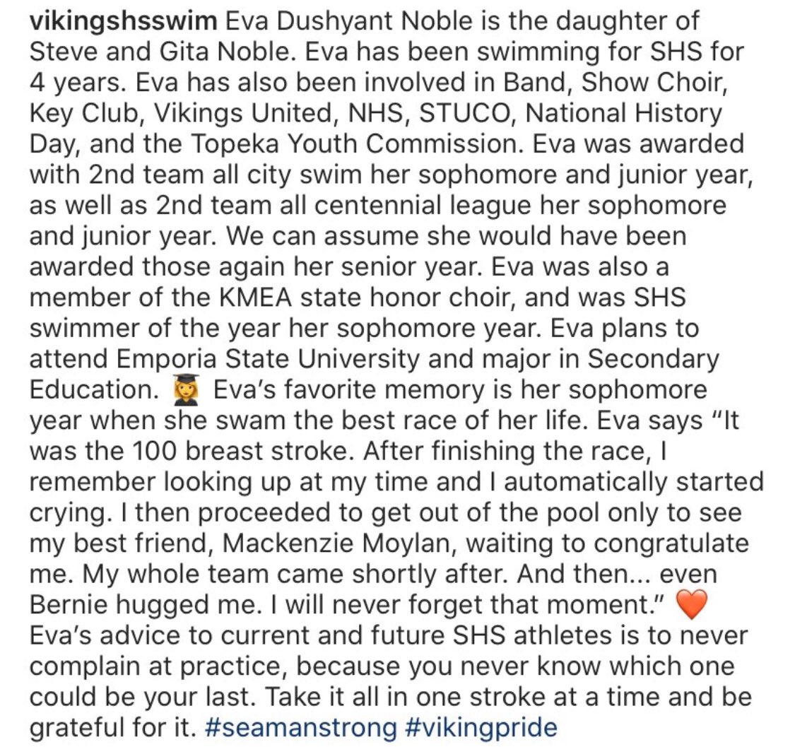 First Senior Spotlight for the 2020 Lady Vikes!! Congrats <a href="/evanobl3/">eva noble</a>