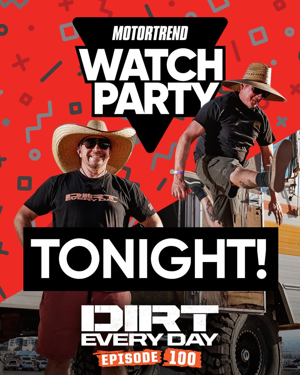 🚨 TONIGHT! 🚨 Stream the 100th Episode of #DirtEveryDay LIVE with @4xFredWilliams and David Chappelle on the @MotorTrend YouTube channel at 5:30pm PST | 8:30pm EST! Stream every episode of Dirt Every Day now on the @MotorTrendApp 👉 bit.ly/2RNfRUf