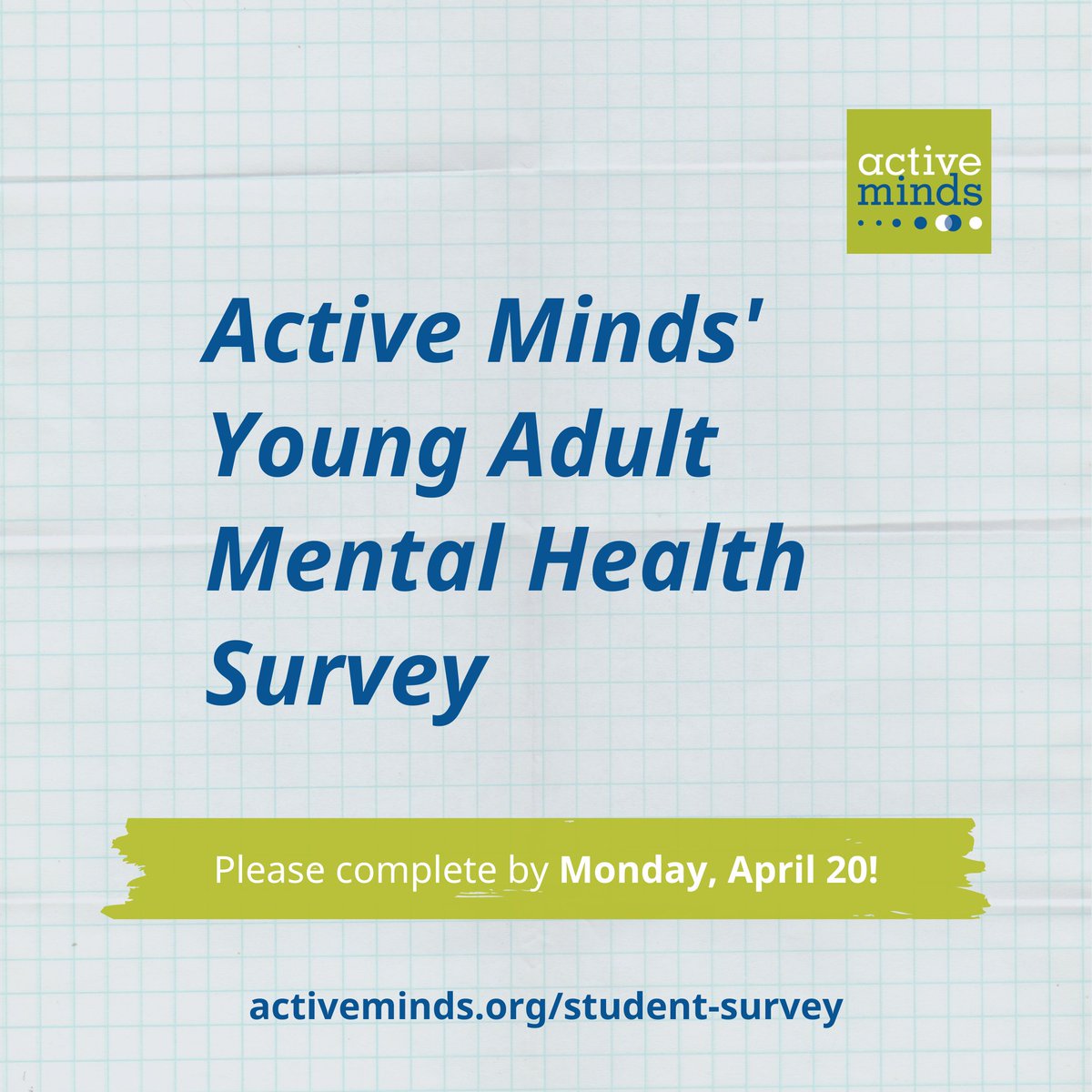 TWUActiveMinds's tweet photo. #TXWomans @Active_Minds needs your help! Fill out this mental health survey. https://t.co/Sf1hzLDqIY #mentalhealth #youmatter https://t.co/gsQ4QhTphY