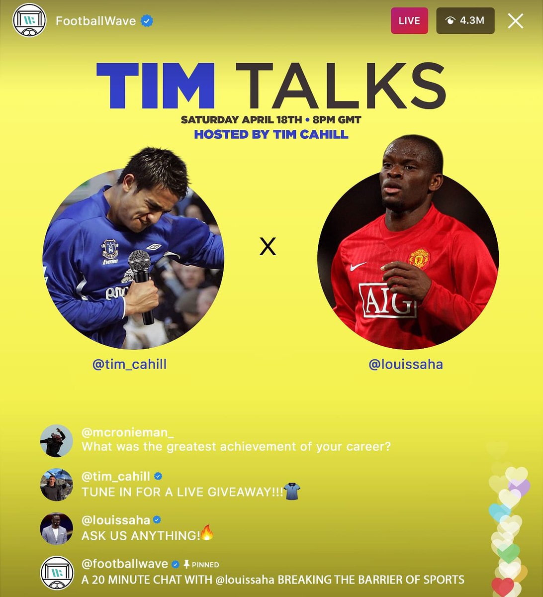 Tim_Cahill's tweet image. 🚨Tomorrow, 8PM GMT 🎙i will be hosting my first session of TIM TALKS with special guest @louissaha Stay tuned for the giveaway🚨 
#timtalks 🎤⚽️🥊⛳ @FootballWave