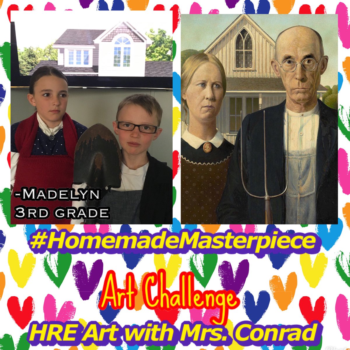 ArtTeacherAC's tweet photo. #HomemadeMasterpiece created by @HRELeadersAreWe Artists. @ArtTeacherAC @NorthwestRISD @ArtTeacherAC https://t.co/CF0QMsbhqF