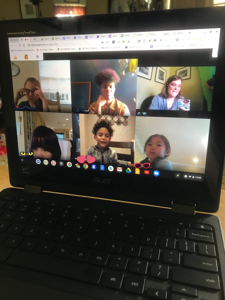 teach_kb's tweet image. Loved checking in with this small group of kindergarten friends❤️. How I miss them all! A great way to end another week at #VirtualFCS. #iloveteachingK #ilovekinders #kb