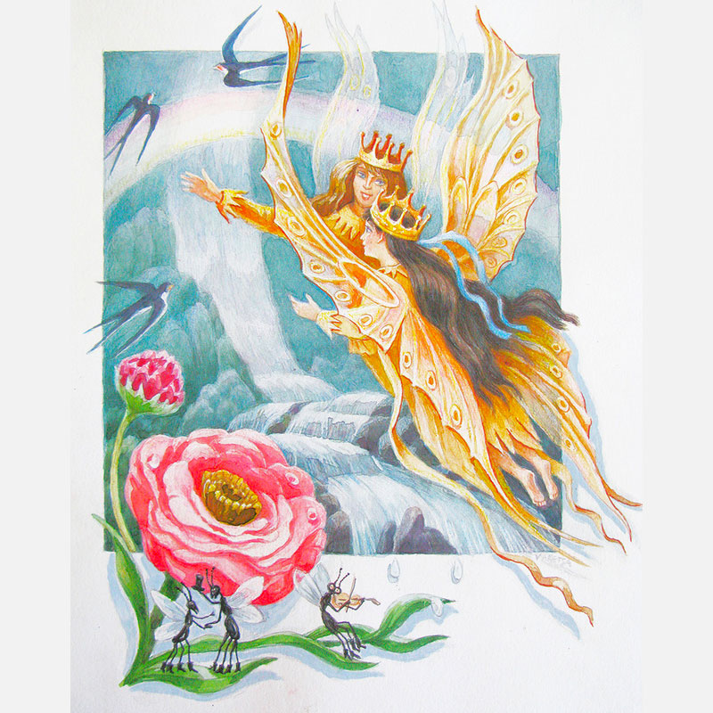 classes_art's tweet photo. Children's Book illustration, Inchelina by Hans Christian Andersen

#myartlesson  #illustration #childrenbooks #happy #draw #artclassesmelbourne https://t.co/IdFpyFbW14