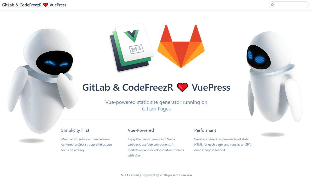 DetlefBurkhardt's tweet image. R3:D64 #100DaysOfCode &lt;- #vuepress
Imagine a combination of the lightness of MarkDown with the ingenuity of #VueJS: That's vuepress. Today I've setup my first vuepress project on #gitlab. Smart❣️
.
\_
#301DaysOfCode #learntocode #html #startcoding #javascript #js #walleve