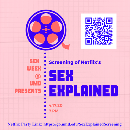 Join us for a screening of Netflix's Sex Explained via Netflix Party at 7pm! This episode discusses Sexual Fantasies! go.umd.edu/SexExplainedSc…