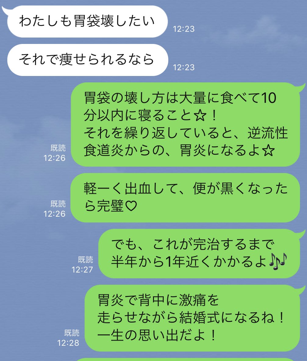 なんじゃもんじゃ 藤本もふ Twitterren 結婚式のウエディングドレスを着るために痩せねばならない姉へ 胃袋壊しのプロからのアドバイス 6キロ痩せるコツ 洗濯洗剤飲む結末 逆流性食道炎はまだお友達 穴が空いてない奇跡 24じかんたべております T Co