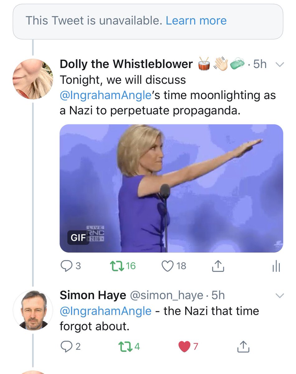 VibeSoHigh's tweet photo. @IngrahamAngle hah! Nazi lady @IngrahamAngle deleted a dumb tweet about the dumb, dangerous protests! 

#FauxNews
#NazisLost 

https://t.co/3auZxLsAnk https://t.co/tXU5TigpAn