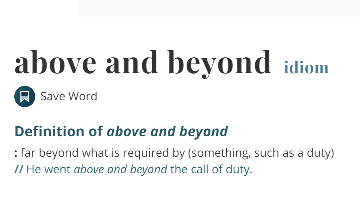 45) Is Q using "Above and Beyond" to send a message with a double meaning?
