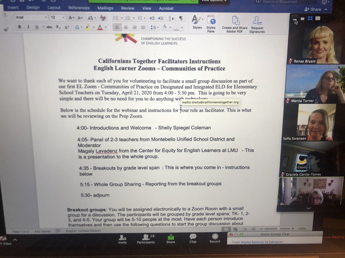 DrRenaeBryant's tweet photo. Excellent #CalTog facilitator prep mtg 4 the 4/21 EL Zoom: Communities of Pract on D-ELD &amp; I-ELD 4 Elem School Ts. It’s true I was elem. T b4 I taught secondary. If u r interested n attd free webinar: https://t.co/NCwgsIWX5i @Toppel_ELD @drivannia @RRomeroEducator @grodriguezwsd https://t.co/syhJ3DmehR