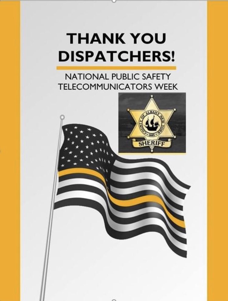 During this week, celebrating National Public Safety Telecommunicators, I wanted to recognize the FIRST of the First Responders, our dispatchers at Albany County Sheriffs Office <a href="/ACSOTWEET/">AlbanyCountySheriff</a> .

Thank you for all you do in supporting us and for your calm in moments of chaos.