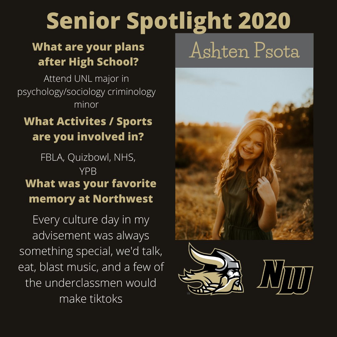 VikingsNW's tweet photo. It’s time to spotlight a few more Viking Seniors... We are so proud of our class of 2020. #SeniorSpotlight #ginwvikings https://t.co/c78NlYdRVm