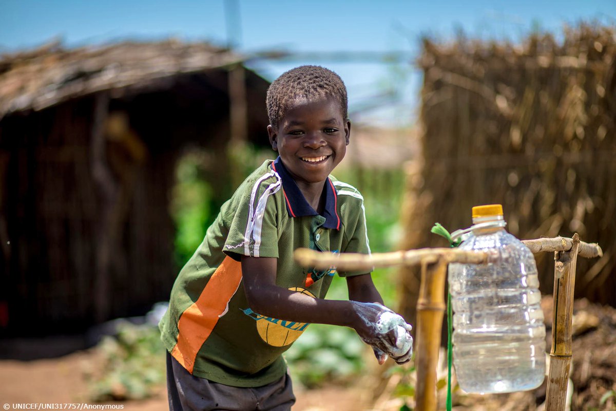 UNICEF's tweet photo. In many places around the world, keeping your hands clean to prevent the spread of #COVID19 is harder than it sounds. 
 
UNICEF is working to make sure every child has the resources to wash their hands and protect themselves and their families from #coronavirus.
 
#ForEveryChild https://t.co/rV0867CYkC