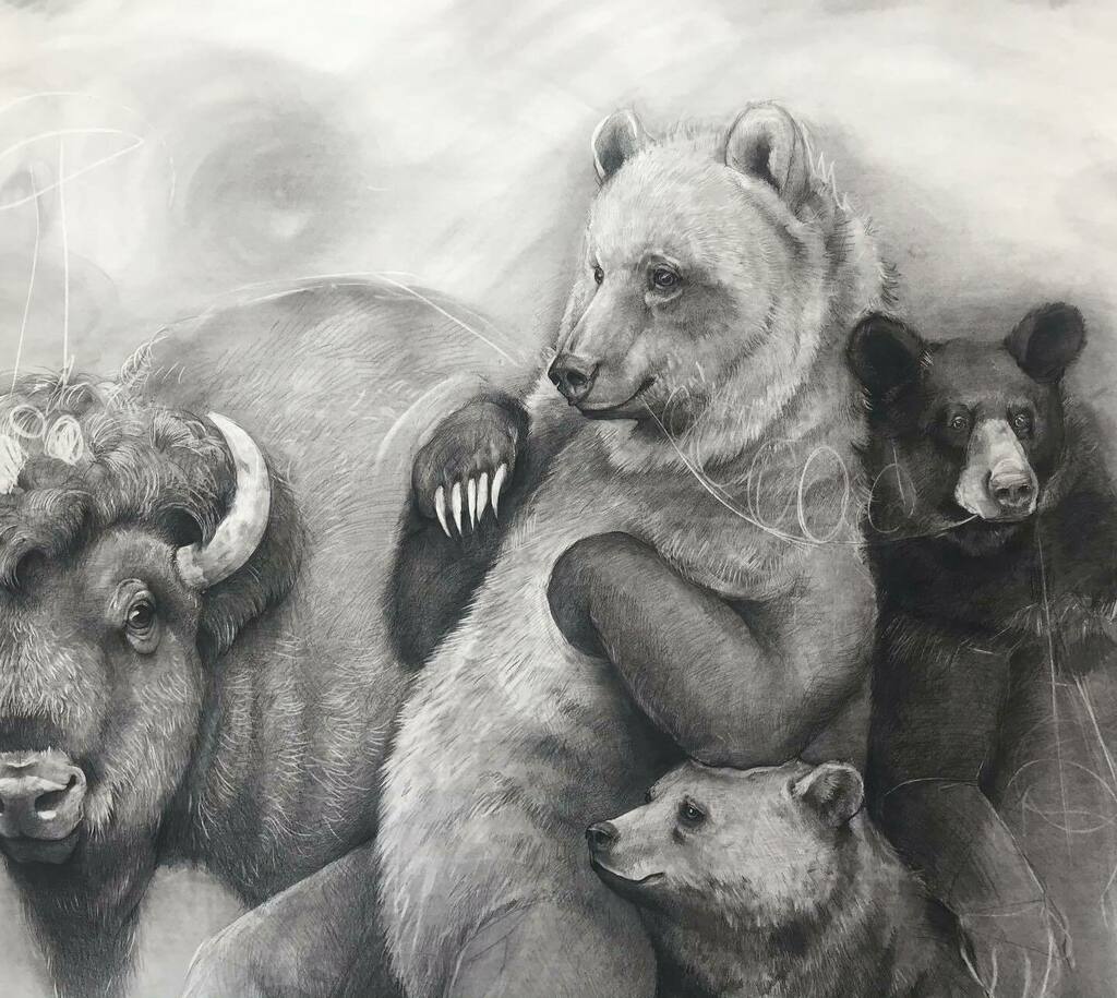 adonnakhare's tweet photo. Join me on twitch at 4:45 pacific time today as I continue the bison and bear drawing😀#twitch #livestream #drawingdemo #livedrawing #adonnakhare #adonnakhareart #adonnakhareartist https://t.co/Y9YM8wjoXg https://t.co/xvndh0BwbN