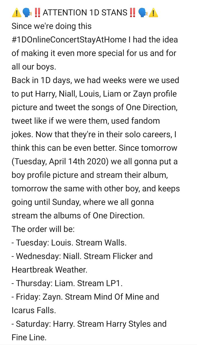 mileneshiplarry's tweet photo. @slow_hands28 i mean by the thing I'm doing it is. it's like to just support the boys and stuff, and I've been doing it since the #OneDirectionOnlineConcertStayAtHome so yeah, tomorrow is 1d day for me :)))) https://t.co/Nt5HaMdBvC