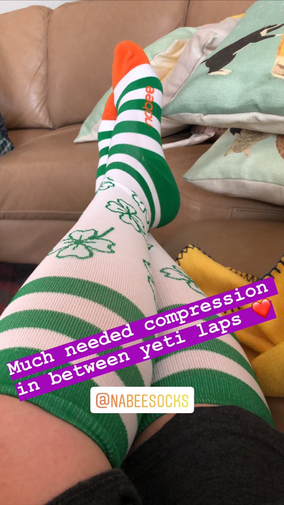 charline_woods's tweet photo. I’m in the middle of a virtual ultra and am SO happy I have my @NabeeSocks! Next 5 mile lap starts in 51 minutes! #yeti24hour #bibchat #nabeesocksBR https://t.co/XXsTgFPje0