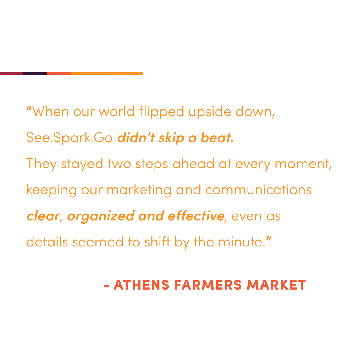 seesparkgo's tweet image. Our greatest joy is telling the best stories in the world. ⚡Thank you, @AthensFarmersMkt.