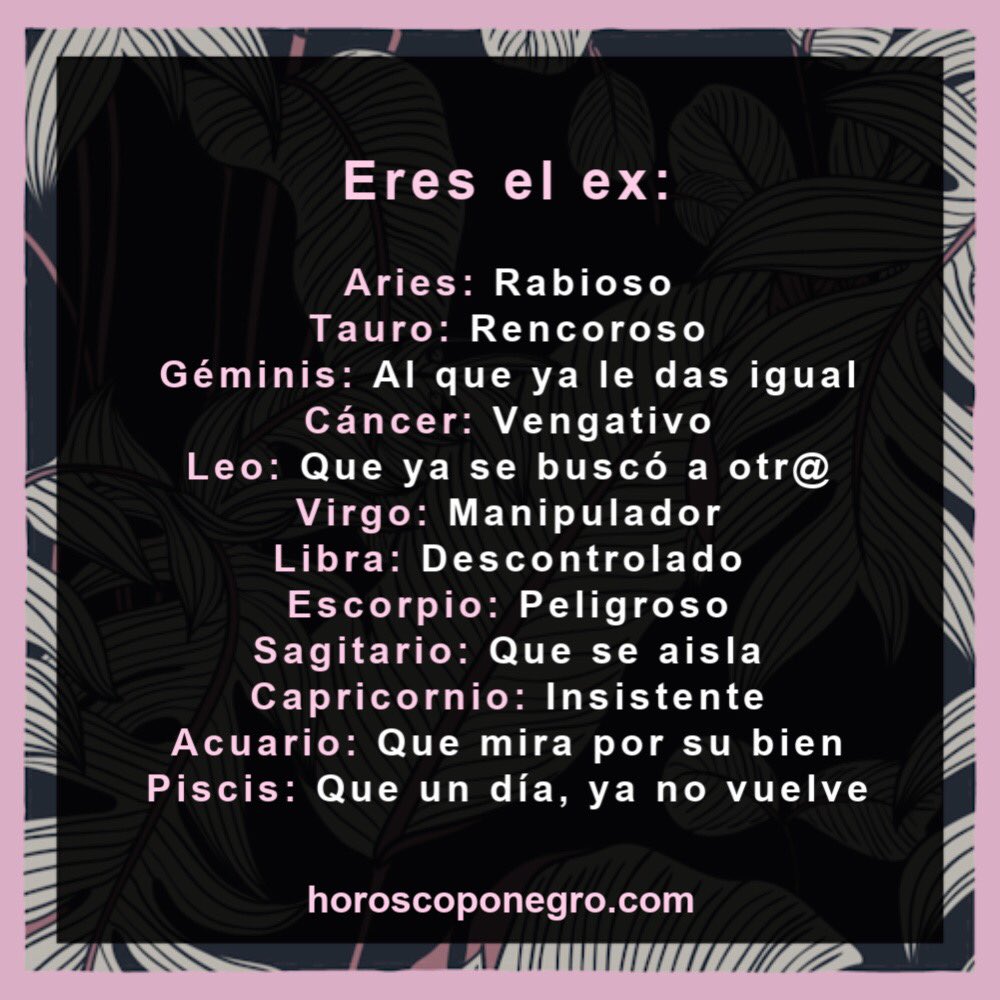 horoscoponegro's tweet photo. Eres el ex... https://t.co/9hl0BkQAdu