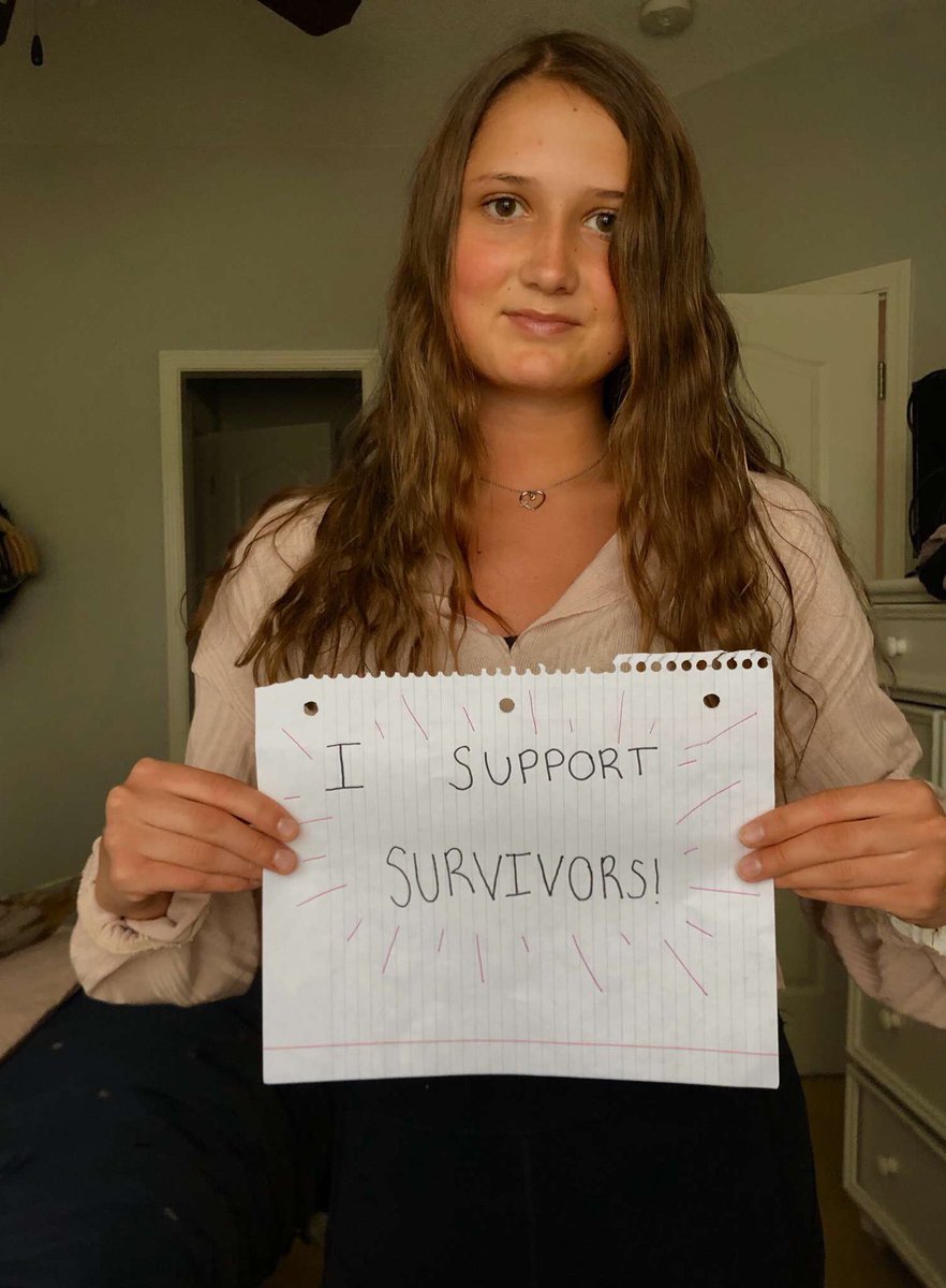 AugustanaSHVP's tweet photo. @michaelamagee23 supports survivors. Do you? 

Send us a photo to show your support! 🖤 #AugieAgainstViolence #SupportSurvivors https://t.co/560WLf5Z3I