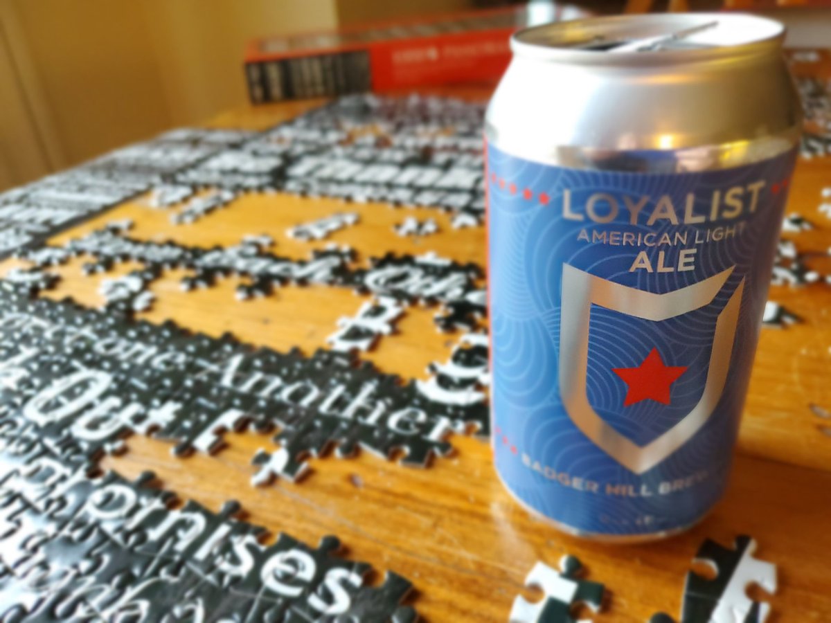 ChesterHildeBr3's tweet photo. Friday night quarantine with @BadgerHillBeer #Loyalist and an effen hard 1,000 piece #puzzle seeing cross-eyed. #beer #drinklocal #SupportLocalBusinesses #shakopee #onlyinmn https://t.co/bBgbkxJayL
