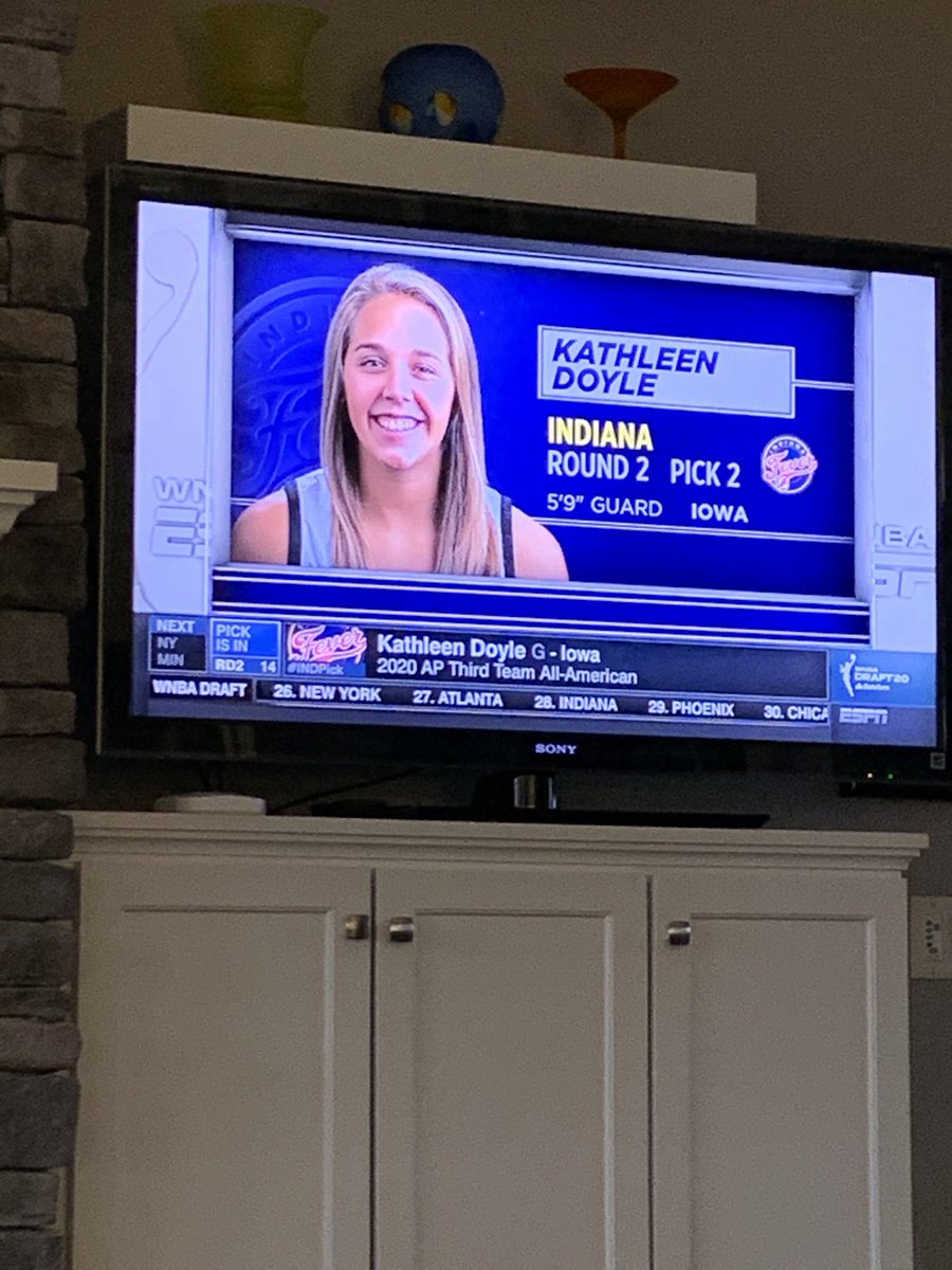 goiowa's tweet photo. Doyleee! Kathleen goes to Indiana Fever as the 14th overall pick!!! Let’s Goooo! #HawkeyePride Congrats ⁦@KDoyle_11⁩ We are SO proud of you! https://t.co/HcGZV7xeeh