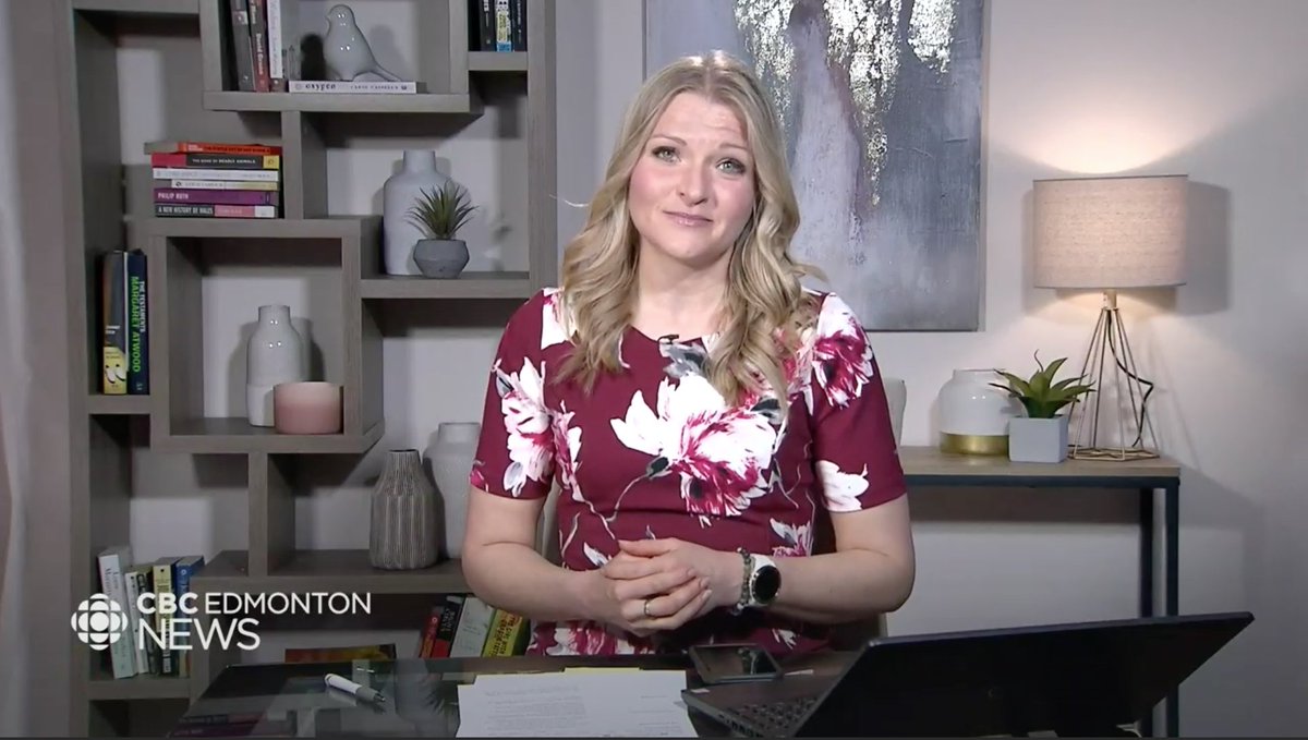 If the @CBCEdmonton 6pm news looked different tonight on your TV (or digital livestream), that's because it was our first night broadcasting from @nancyjcarlson's home! So proud of the team that pulled this together so we can continue to bring you the news, while staying safe!