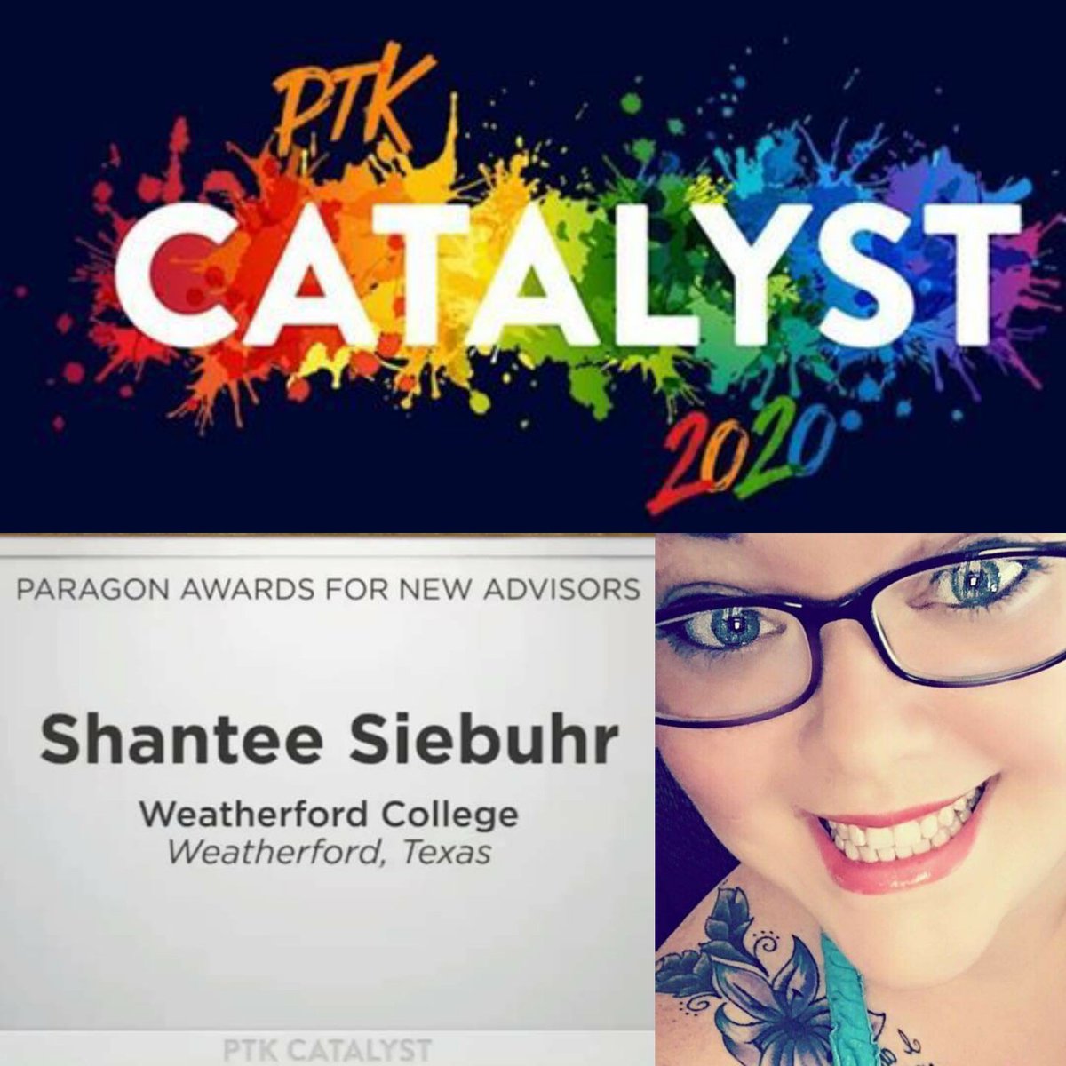 ShanteeJSiebuhr's tweet image. Today I was awarded the PTK Paragon Award for New Advisors. I can't begin to tell you how much that means to me. My students are incredible. They wholeheartedly embraced this high energy, quirky, sometimes annoyingly optimistic new advisor. I truly am blessed. #IAmPTK #PhiChapter