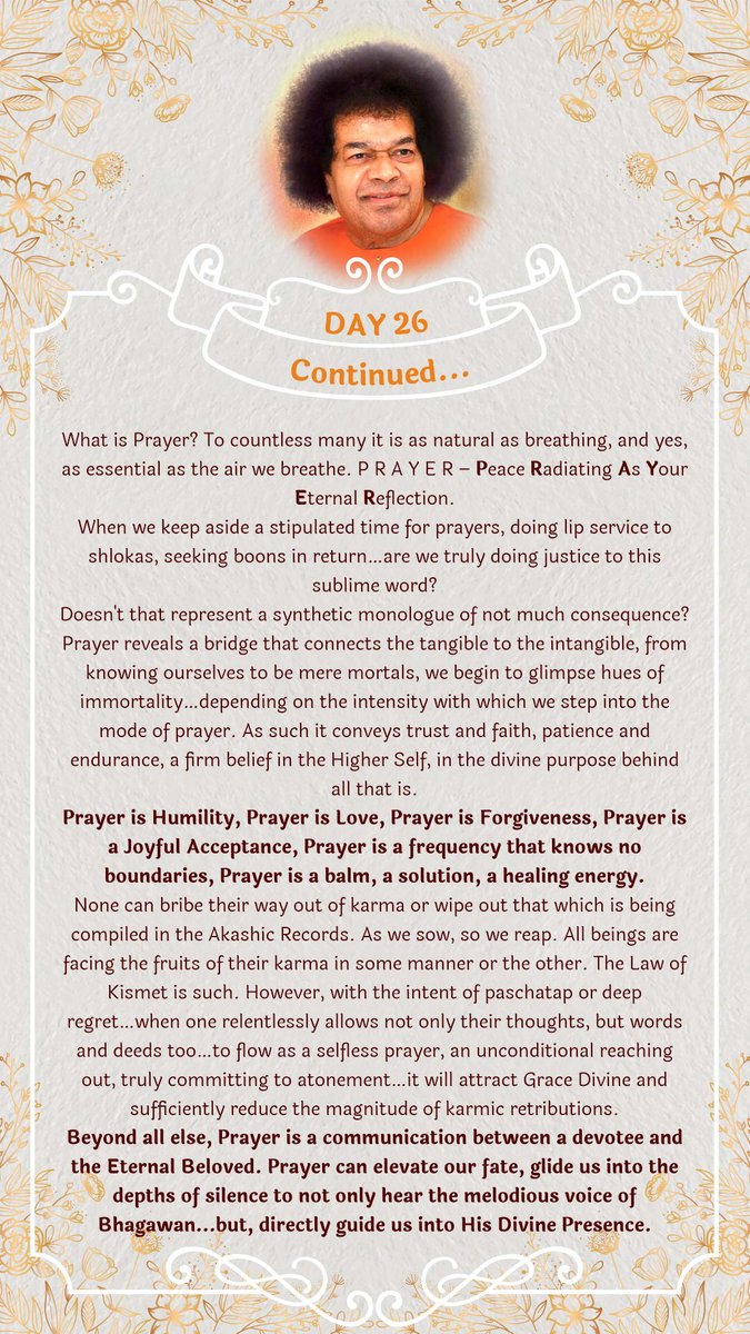 SSSSO_Guj's tweet image. Sairam all of you,

Quote of the day 26,April-18

#aaradhna #month #march2020  #Gujarat #India #puttaparthi  #motivation #Prayer #life #divinity #quote #comment #tweegram #quoteoftheday #Share