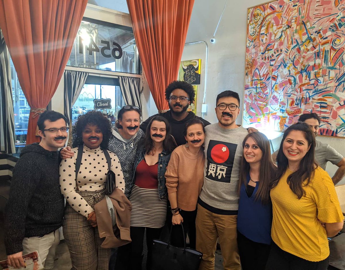 mesofunnycomedy's tweet photo. #FBF - When you have AWESOME coworkers who not only come to your comedy show, but rock the complimentary mustache in support! 😂 ❤🙏 (and in style!!) #teamspirit #coworkers #comedy #mustache #ComedyCentralStage #MoonbugEntertainment https://t.co/CjTPNmTlgz