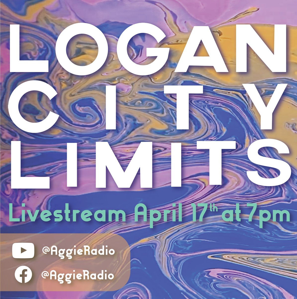aggieradio's tweet photo. We are so excited for our Logan City Limits Livestream today! Watch with us live at 7p.m. on https://t.co/ipWF4vFiwu or our social media live streams including YouTube! @USUSAevents @TheCacheVenue @whysoundvenue https://t.co/4Tr3AsIbff