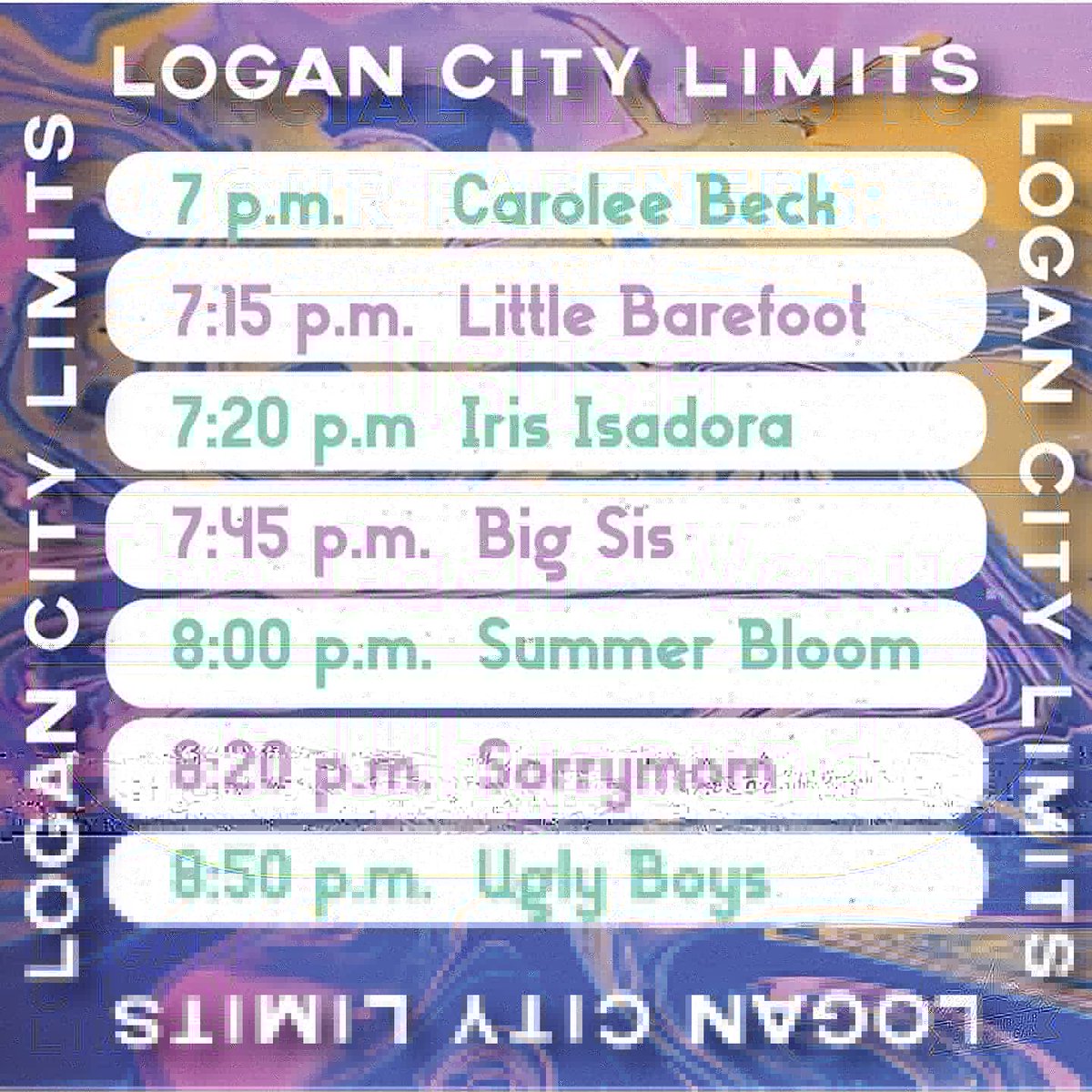 aggieradio's tweet photo. We are so excited for our Logan City Limits Livestream today! Watch with us live at 7p.m. on https://t.co/ipWF4vFiwu or our social media live streams including YouTube! @USUSAevents @TheCacheVenue @whysoundvenue https://t.co/4Tr3AsIbff