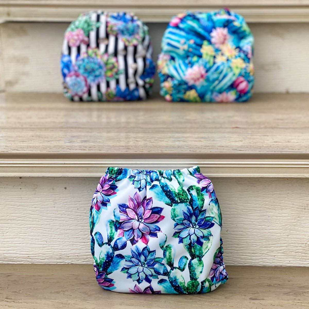 Obsessed w/ succulents & cactus prints?! New prints IN STOCK & READY TO SHIP on ForeverMyBabies.com! These adorable Mama Koala Cloth Diapers adjust to fit your baby from birth to 3 yrs old. Easy to clean, ecofriendly & will save you money! #makeclothmainstream #clothdiapering