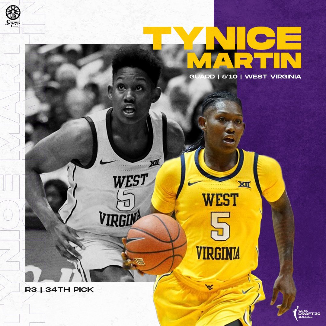 With the 34th pick in the #WNBADraft , the Los Angeles Sparks select Tynice Martin from <a href="/WVUWBB/">WVU Women's Basketball</a>. 

#GoSparks #LeadTheCharge