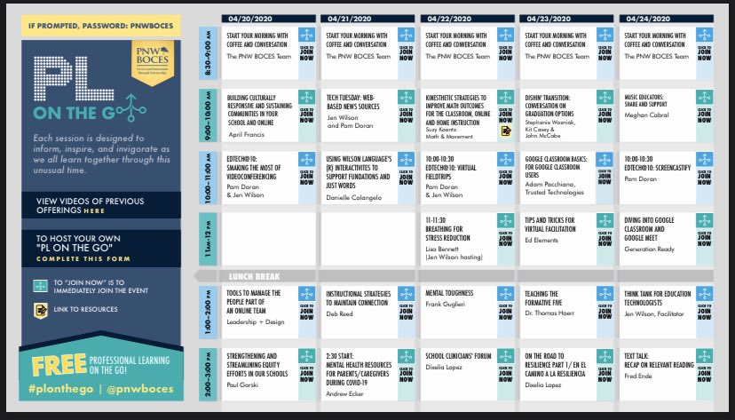 Enjoy the weekend, folks! Looking forward to seeing everyone next week for another week of outstanding offerings from <a href="/pnwboces/">PNW BOCES</a> #PLontheGO! Sessions from @pgorski, @FrancisEducates, <a href="/EdElements/">Education Elements</a>, <a href="/GenerationReady/">Generation Ready</a>, and many more! INFO: pnwboces.org/PLontheGo/Home #edchat #nyedchat