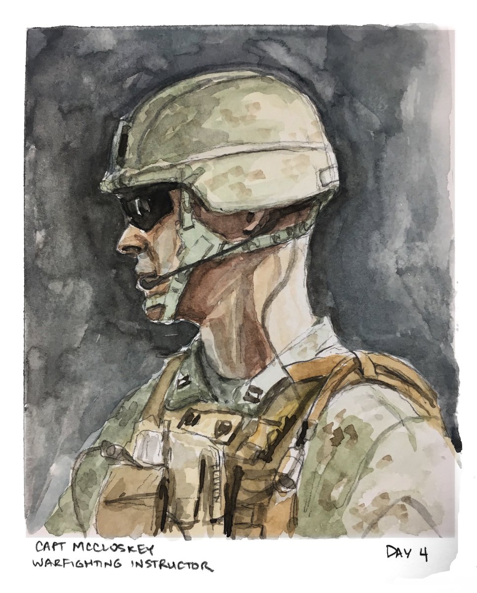 Day 4: Watercolor Portrait Challenge

Capt G. McCloskey is a warfighting instructor and high caliber <a href="/USMC/">U.S. Marines</a> Officer.  This quick sketch doesn't do justice to his stature and professionalism. <a href="/moleskin/">moleskin</a> <a href="/TheBasicSchool/">The Basic School</a>