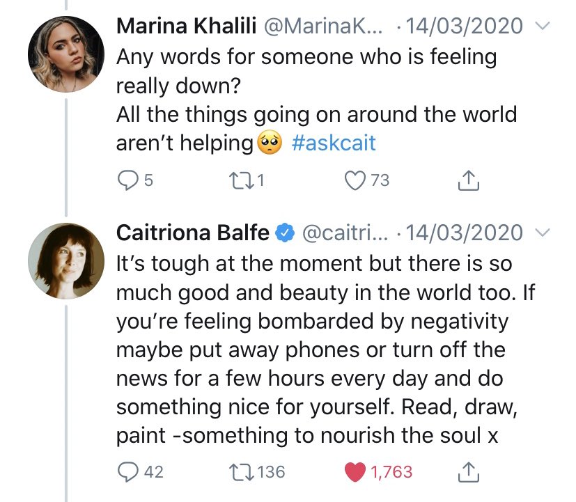 When she was the friend we needed, gave us great advice and lifted our spirits  #Caitspiration