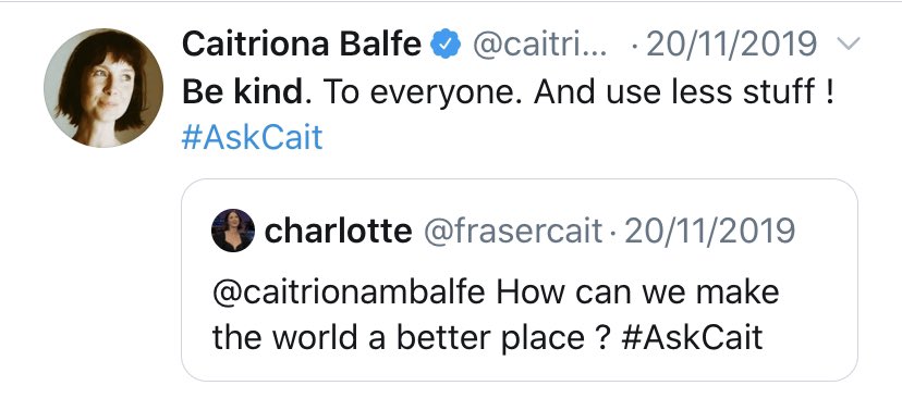 When she summed up how to make the world a better place  #Caitspiration