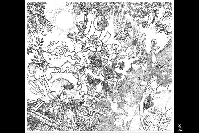抽出線画。塗り絵によければ 