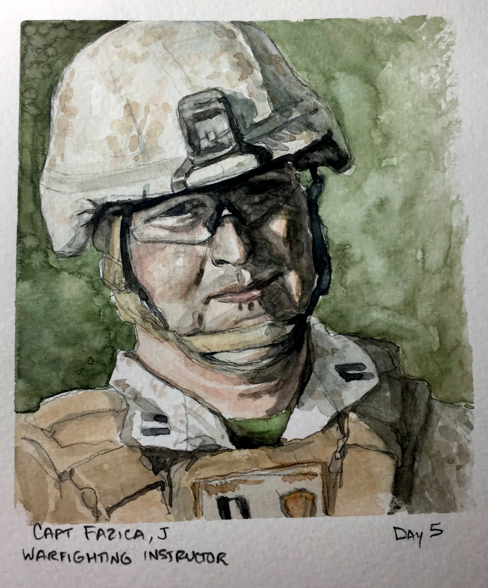 Day 5: Watercolor Portrait Challenge

Capt J. Fazica is yet another outstanding <a href="/USMC/">U.S. Marines</a> Officer, previously enlisted he connects with the students and effectively leads them to become junior Officers. <a href="/TheBasicSchool/">The Basic School</a> <a href="/MCB_Quantico/">Marine Corps Base Quantico🇺🇸</a>